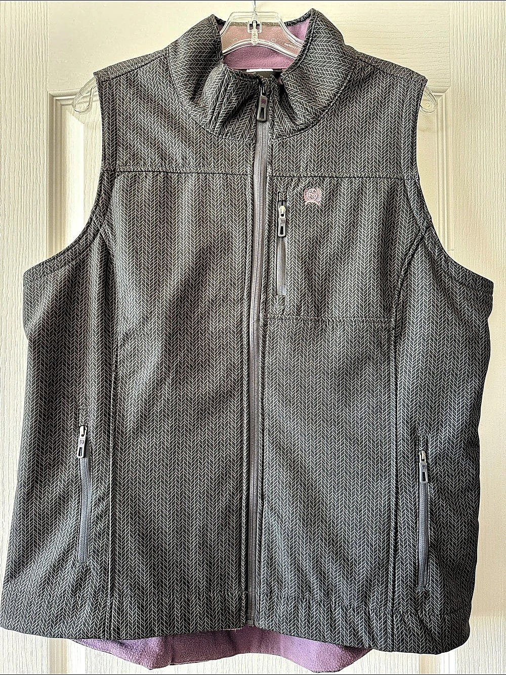 Cinch Women's Conceal Carry Grey Herringbone Bonded Softshell Vest XL